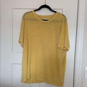 Aerie Soft Yellow Women’s Sheer Short Sleeve Tee